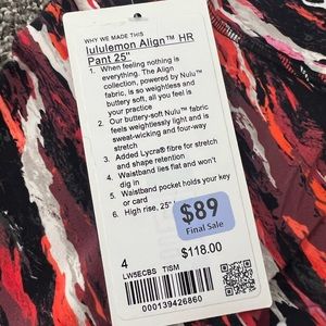 Size 4 align pant 25”